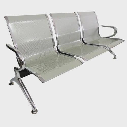 Banco Sala de Espera Inox Cromado 3x