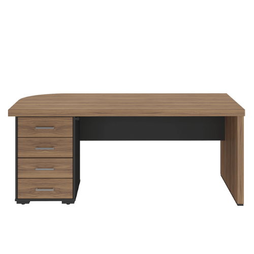 MESA TAMBURATO COM GAVETAS II LE - NOGAL/PRETO 6107