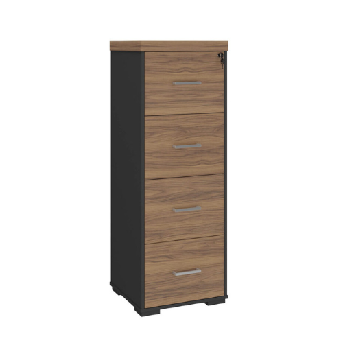 ARQUIVO TAMBURATO 4 GAVETAS - NOGAL/PRETO 6105