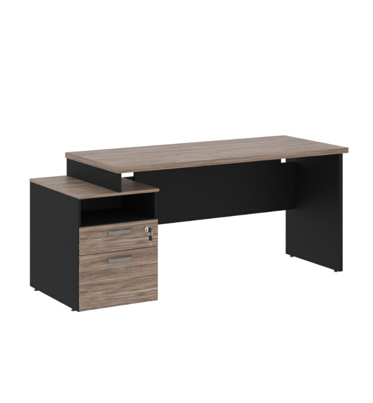 MESA DIRETOR COM GAVETEIRO PED. 01 GAVETA E 01 PASTA