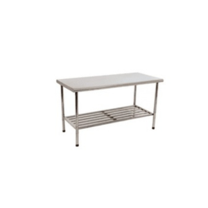Mesa 1,50x0,70 Inox 430 canto arredondado e grade inferior desmontável