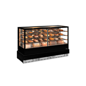 Vitrine Refrigerada Confeitaria Premium 2,00m Linha Conveniência Gourmet GGER-200 PR Preta Gelopar - LED Perimetral + Rodízios
