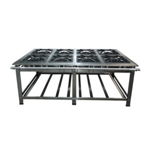8 BOCAS DUPLAS BP GRELHA FERRO FUNDIDO 40 X 40 INOX 430