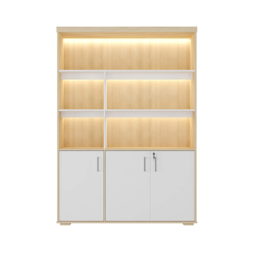 ESTANTE TAMBURATO COM LED CARVALHO/BRANCO - 6418