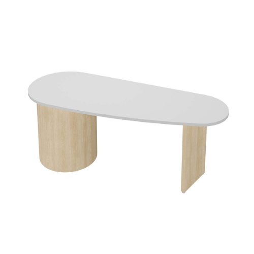 ESCRIVANINHA OVALE BRANCO/CARVALHO - 6410